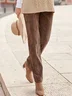 Loose Plain Casual Suede Pants