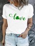 Four-Leaf Clover Casual Cotton T-Shirt