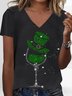 Casual Loose Four-Leaf Clover Knitted T-Shirt