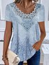 Random Print Loose Casual Lace Shirt