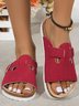 Summer Pu Plain Slide Sandals