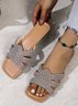 Casual Pu Plain Slide Sandals