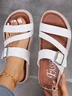 Summer Pu Plain Casual Sandal