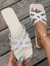 Plain Pu Casual Slide Sandals