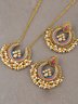 Ethnic style retro earring necklace 2-piece set