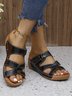 Wedge Heel Pu Casual Summer Slide Sandals