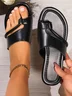 Plain Pu Casual Slide Sandals