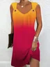Casual Spaghetti Tie Dye Loose Dress With No