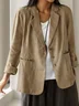 Shawl Collar Loose Casual Cotton And Linen Blazer