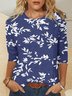 Women's Floral Printing Crew Neck Daily Going Out Casual Top