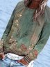 Floral Crew Neck Casual Sweatshirt