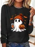 Cotton-Blend Halloween Casual T-Shirt