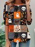 Casual Crew Neck Loose Halloween T-Shirt