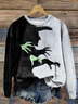 Casual Crew Neck Halloween Loose Sweatshirt