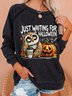 Halloween Owl Coffee Casual Sweatshirt