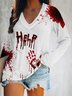 Halloween V Neck Loose Casual T-Shirt