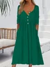 Crew Neck Casual Dress With No