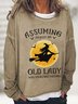 Cotton-Blend Casual Loose Halloween Sweatshirt