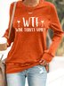 Text Letters Casual Crew Neck Loose Sweatshirt