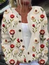 Vintage flower button sweater cardigan