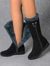Vintage Soft Faux Suede Warm Plush Zip-Up Boots