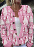 Regular Fit Painting Casual Cardigan