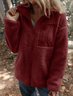 Loose Plain Lambswool Simple Jacket