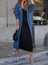 Casual Plain Shawl Collar Trench Coat