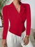 Lapel Collar Casual Plain Blazer