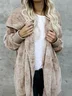 Plain Hoodie Casual Loose Leather & Faux Leather
