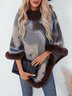 Fur Collar Elegant Crew Neck Cloak