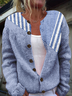 Crew Neck Casual Ethnic Loose Jacket