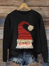 Casual Crew Neck 3D Printing Christmas Loose Sweatshirt