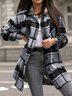 Plaid Shawl Collar Casual Loose Jacket