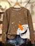 Abstract Print Long Sleeve Crew Neck Sweatshirt