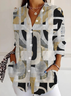 Shirt Collar Loose Abstract Casual Shirt