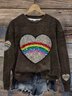Casual Crew Neck Loose Valentine's Day Sweatshirt