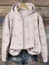 Cute Cat Face Pattern Zip Up Comfy Hoodie