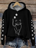 Cat Print Long Sleeve Hoodie