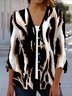 Zebra Print Casual Long Sleeve Shawl Jacket