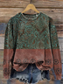 Western Style Print Casual Sweatshirt