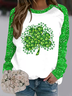 Women's St. Patrick's Day Printed Crew Neck Sweatshirt