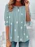 Women's Striped Print Casual Round Neck Tunic T-Shirt