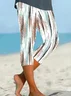 Women's Striped Print Casual Spring Leggings