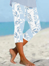Women's Floral Striped Spring Print Casual Leggings