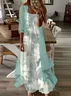 Women's Floral Spring Print Two Piece Dress Set