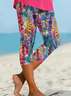Women's Floral Spring Print Casual Leggings