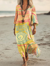 Cotton Casual Dress With No Belt