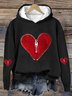 Valentine's Day Fashion Heart Zipper Hoodie