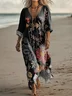 Casual V Neck Ethnic Dress With No Belt